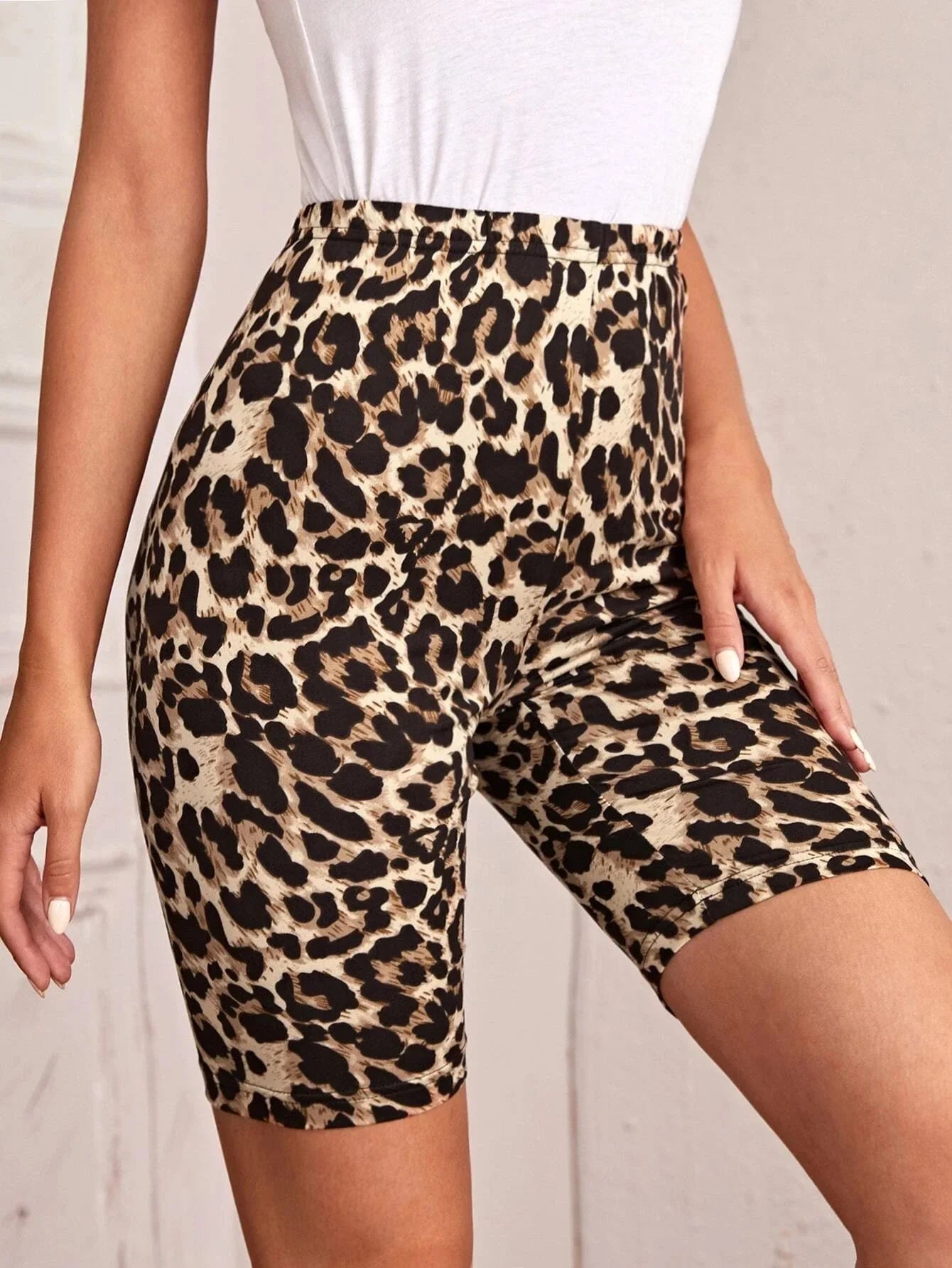 Brittany - Leopard Print Cycling Shorts
