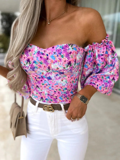 Callie - Off-the-shoulder floral blouses