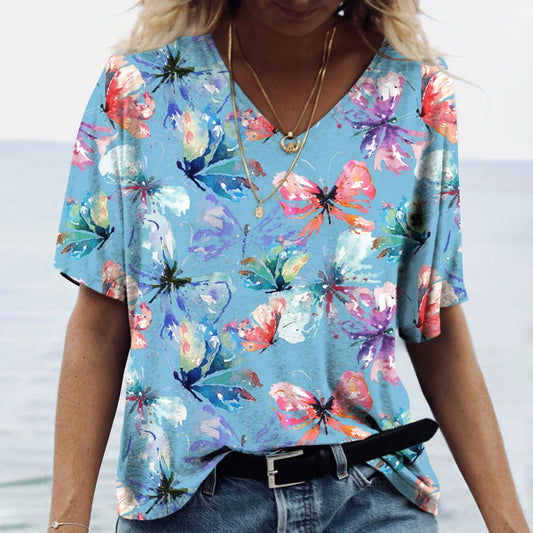 Naomi - Shirt with butterfly flower print