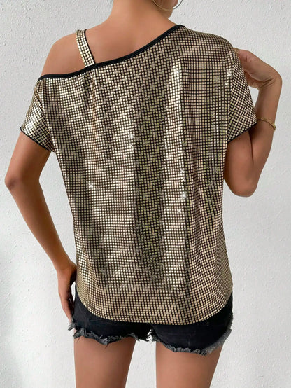 Anita - Asymmetrische damestop met kraag