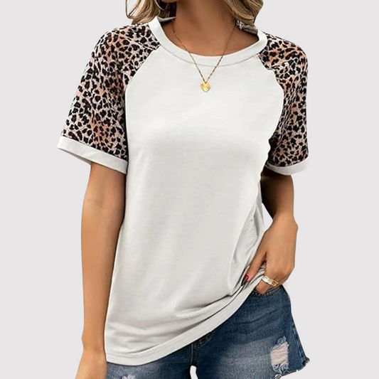 Elsie - Leopard Print Crew Neck Shirt