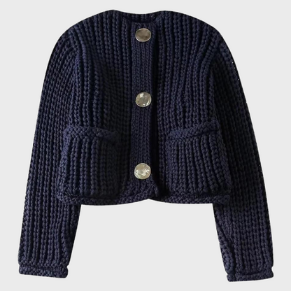 Alice - Knitted sweater with o-neck and buttons