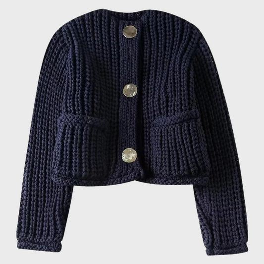 Alice - Knitted sweater with o-neck and buttons