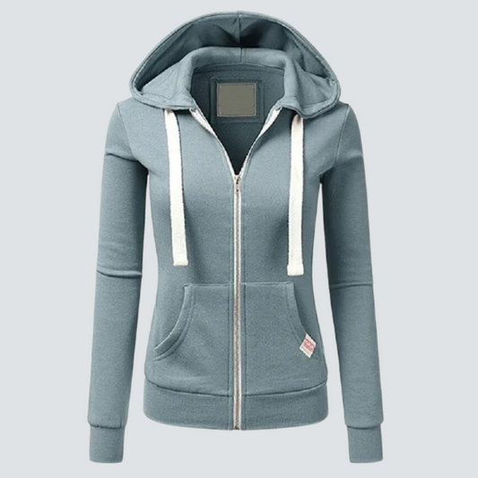 Angela - Wool hoodie with drawstring and zipper