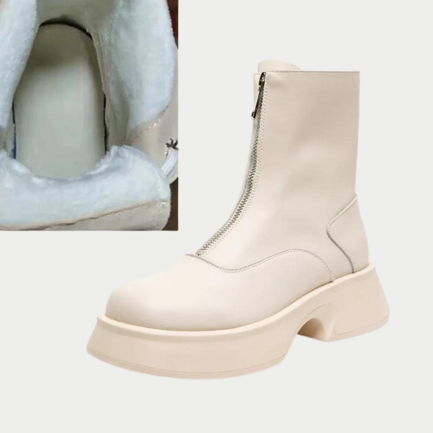 Alice - Bottes d'hiver en cuir véritable et fourrure tendance