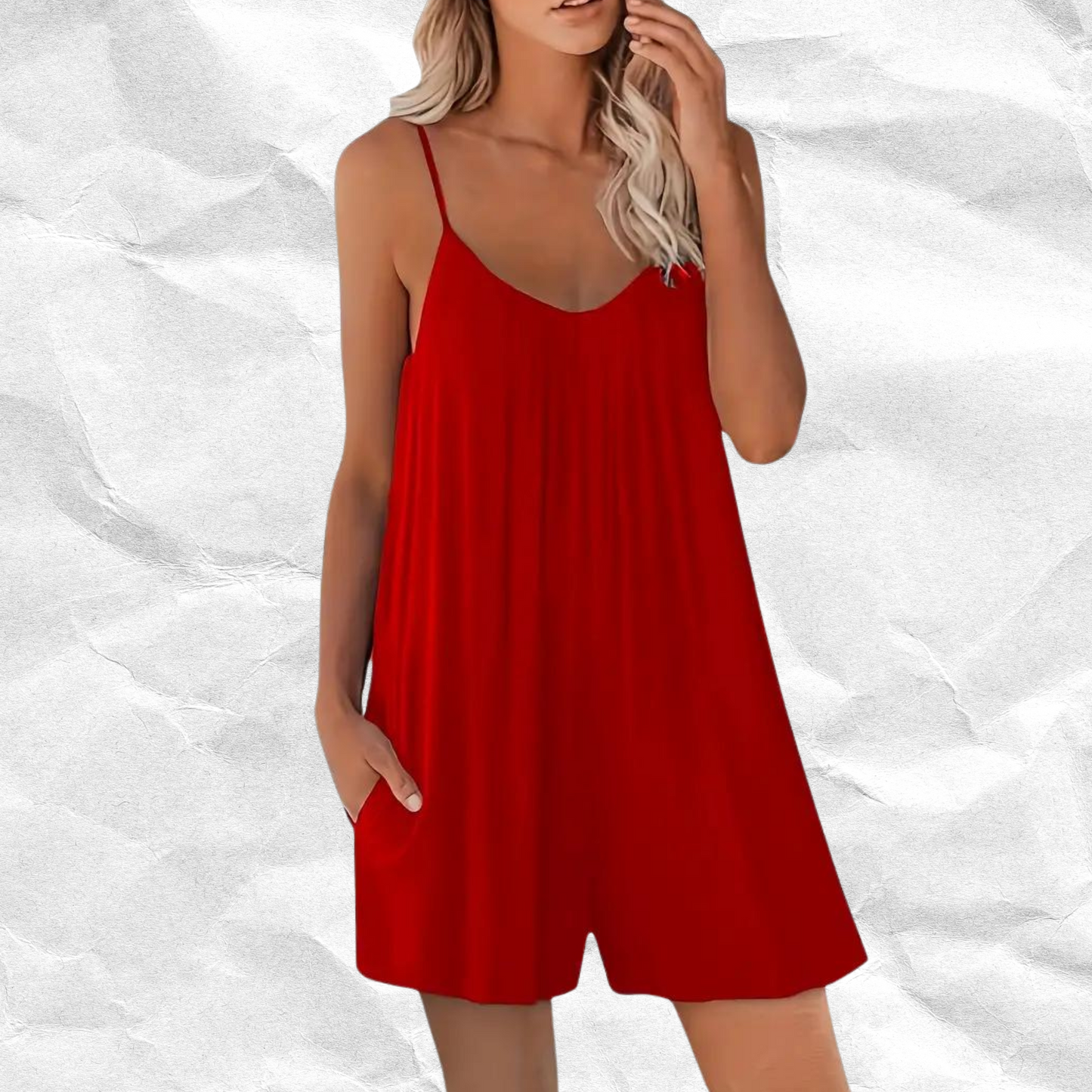 Regina - Plain loose cami romper jumpsuit