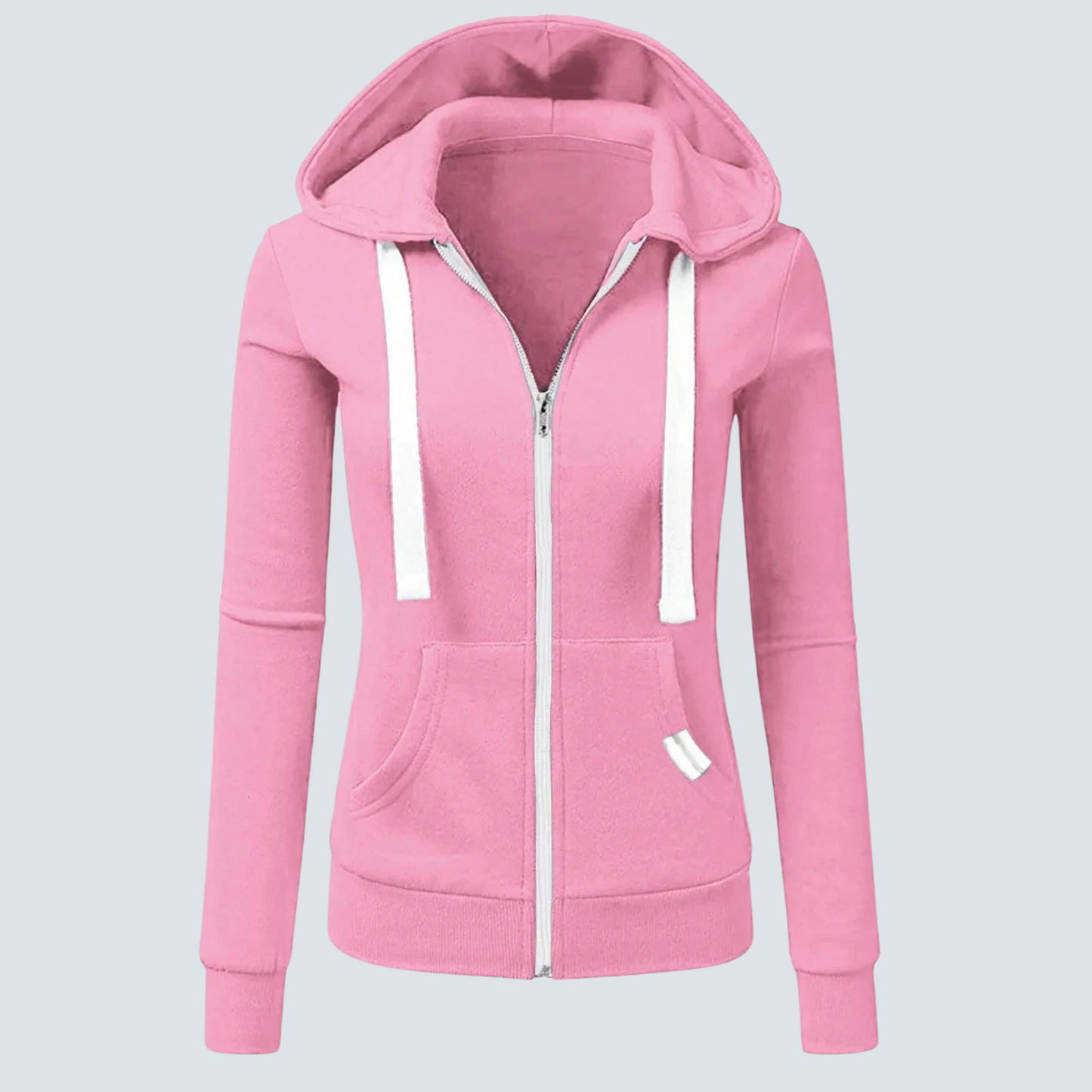 Angela - Wool hoodie with drawstring and zipper