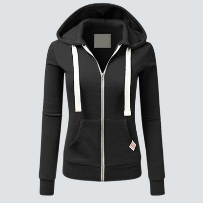 Angela - Wool hoodie with drawstring and zipper