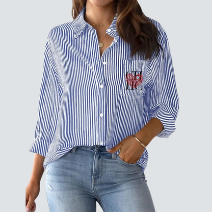 Alison - Haut de bureau élégant à rayures pour femme