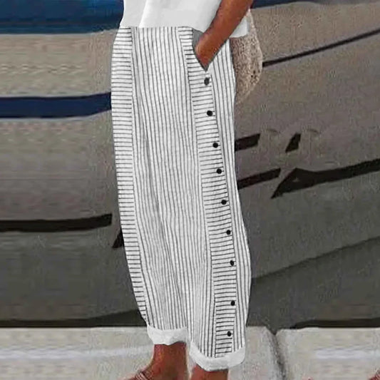 Georgia - Comfortable striped summer trousers