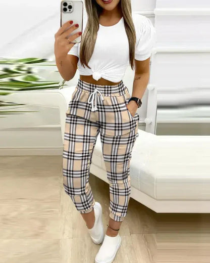 Bernice - Pantalon imprimé à cordon de serrage