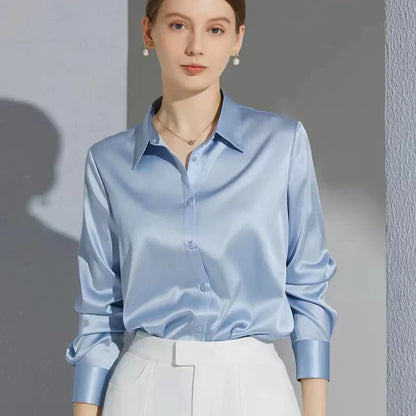 Scarlett - Elegant satin shirt with long sleeves