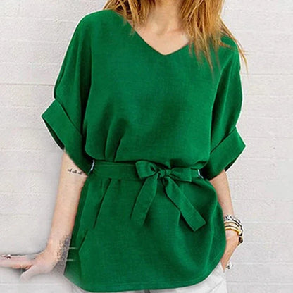 Olivia - Loose blouse with short sleeves