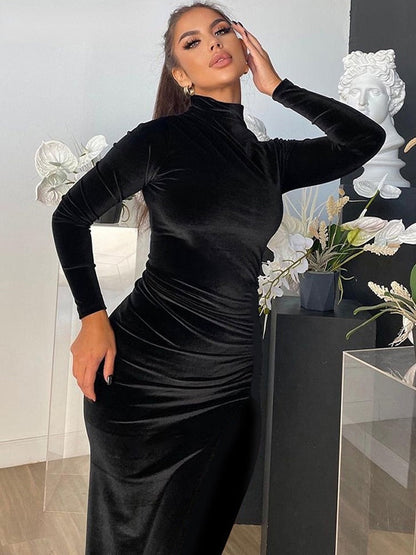 Velvet maxi jurk