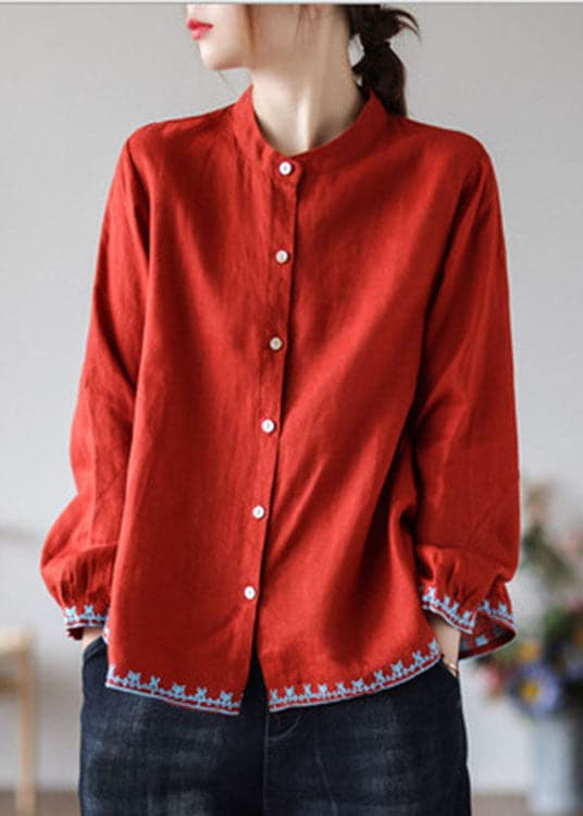 Sheridan -Embroidered wrinkled fall top