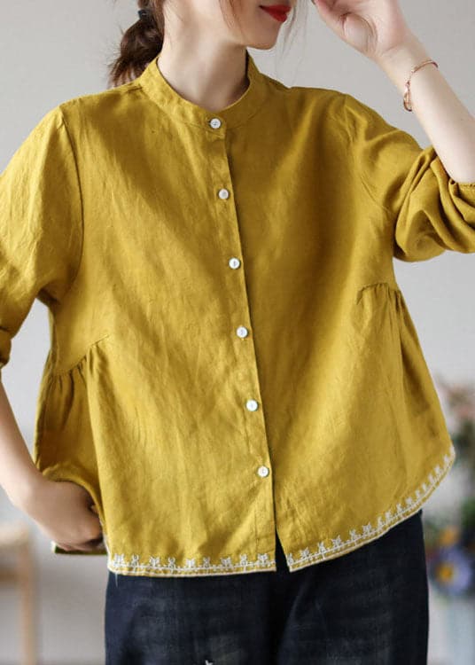 Sheridan -Embroidered wrinkled fall top