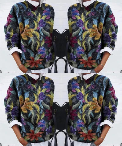 Florine - Modieuze Bloemen Trui