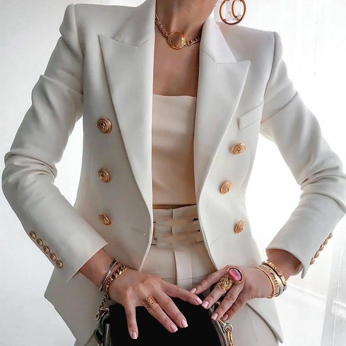 Annabelle - Blazer boyfriend ouvert à manches longues
