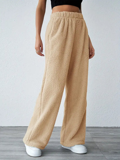 Deby - Pantalon décontracté en polaire unie