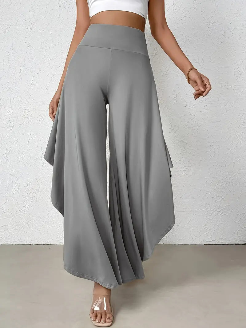 Ingrid - Pantalon large à ourlet asymétrique