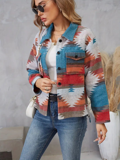 Abigail - Knoopjack met Aztekenprint