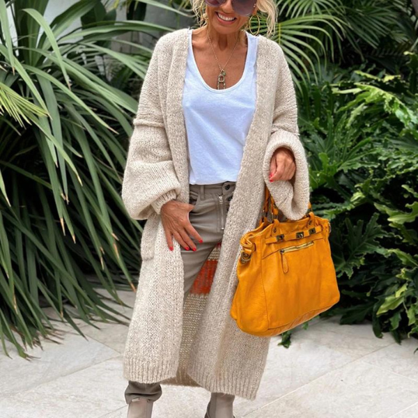 Emberly - Stylish knitted long cardigan