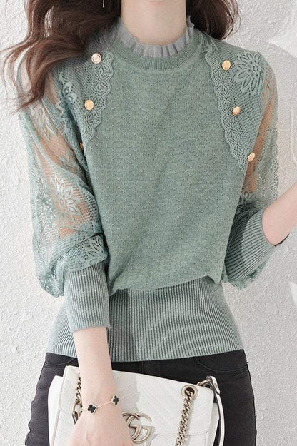 Florence - Pull femme manches dentelle