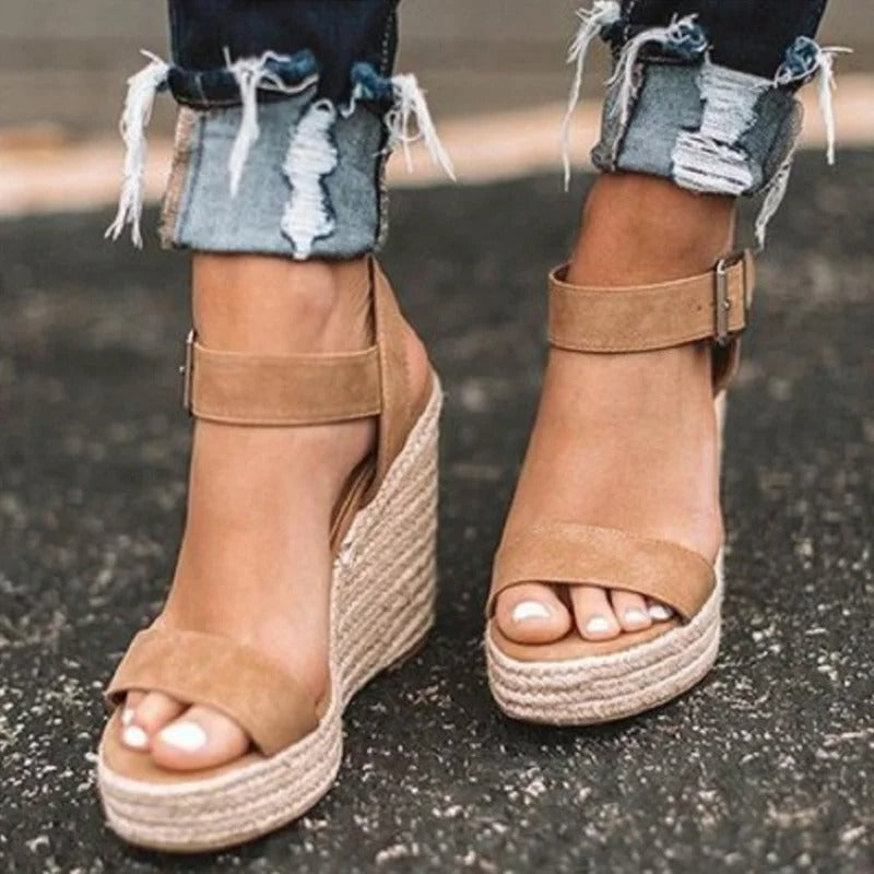 Danielle - Open Toe Sandals with Ankle Strap