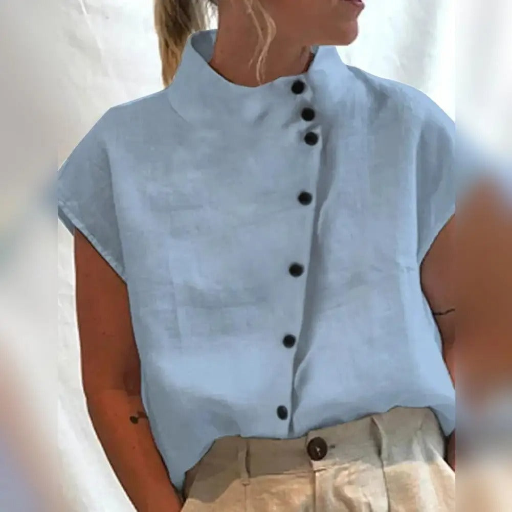 Evelyn - Blouse with diagonal buttons