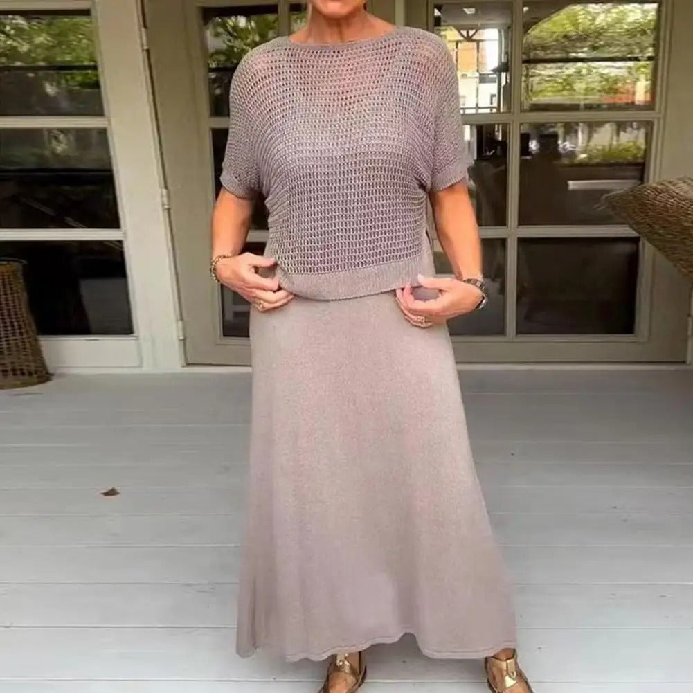 Cordelia - Two-piece suspender dress and hollow blouse