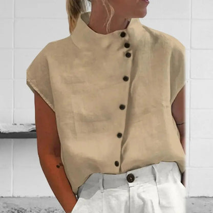 Evelyn - Blouse with diagonal buttons