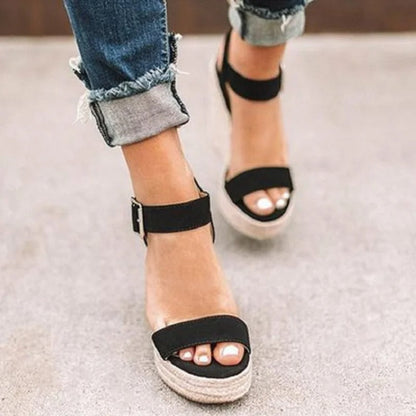 Danielle - Open Toe Sandals with Ankle Strap