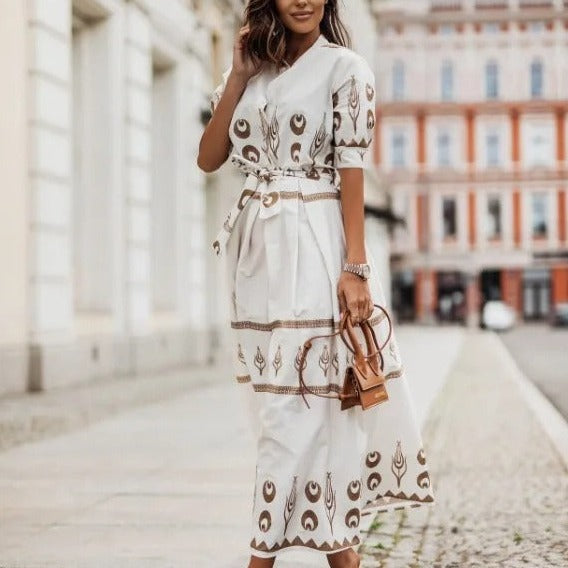 Aurora - Cotton and linen dress for women