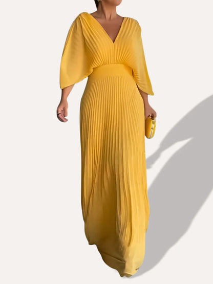 Ella - Floating ribbed dress with V-neckline