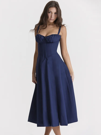 Gretchen - Midi-jurk met vetersluiting en korset