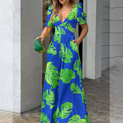 Adelina - Jumpsuit met V-hals en print