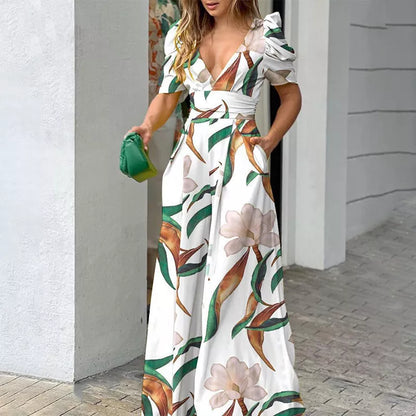 Adelina - Jumpsuit met V-hals en print