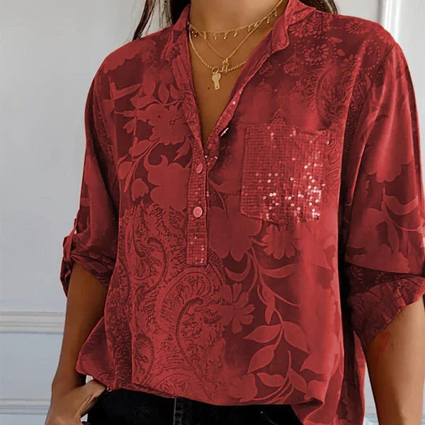 Albertina - Printed V-neck top