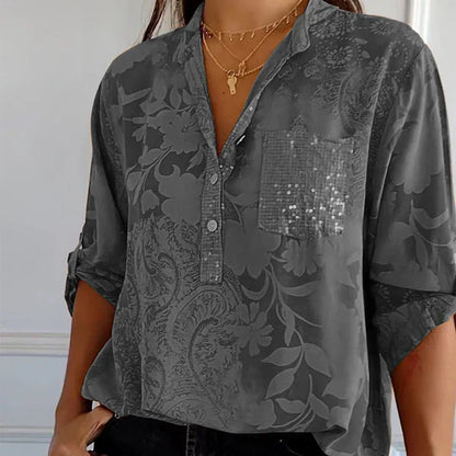 Albertina - Printed V-neck top