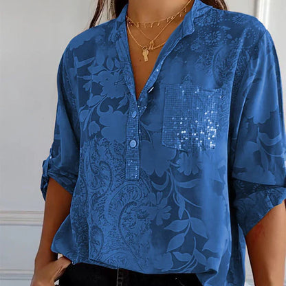 Albertina - Printed V-neck top