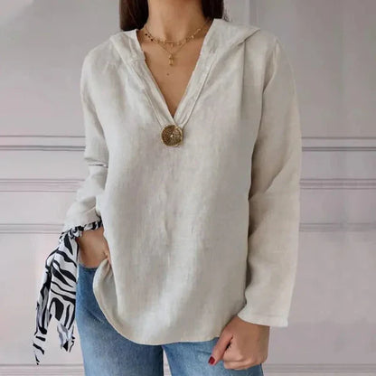 Marilyn - Haut à capuche et col en V