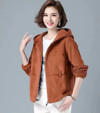 Laramie - Corduroy damesjack met capuchon