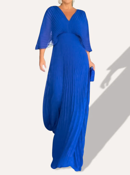 Ella - Floating ribbed dress with V-neckline