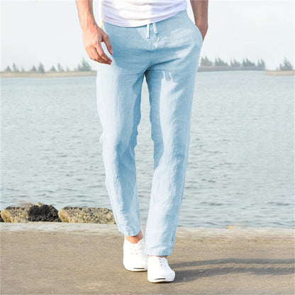 Angelo - Ademende zomerbroek met elastische taille voor heren