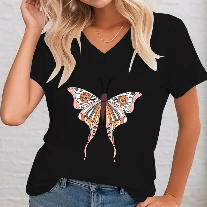 Alice - Printed V-neck shirt