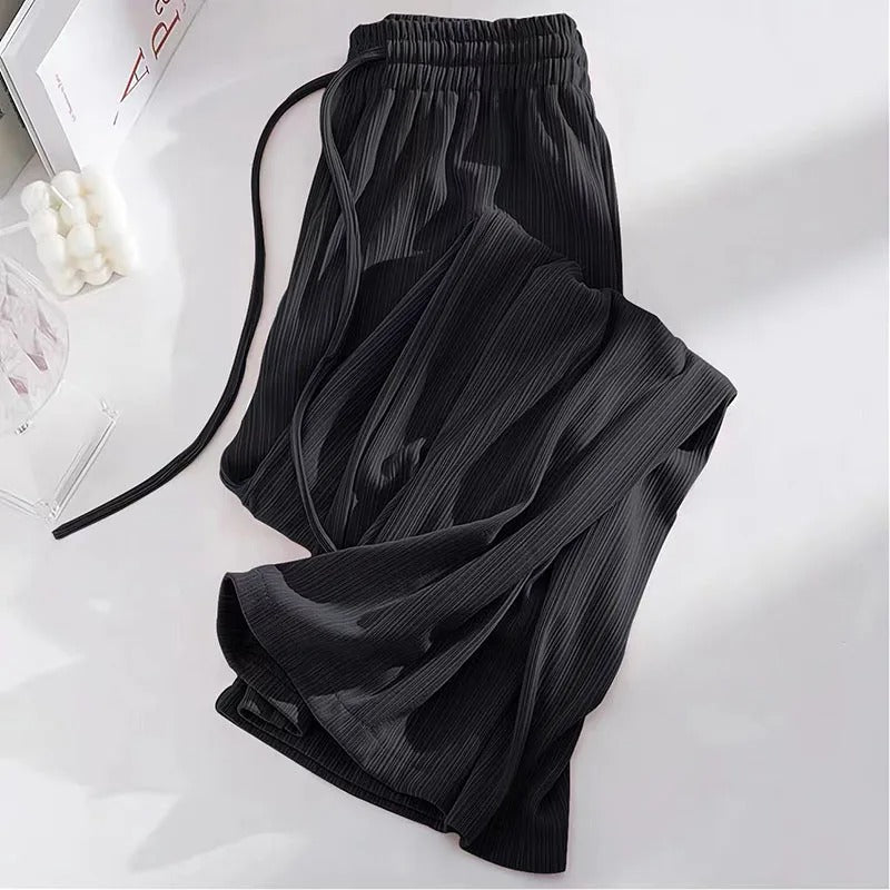 Narcissa - Wide high waisted ice silk trousers