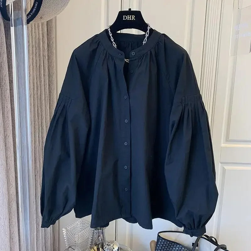 Esme - Oversized Vintage Top met Pofmouwen