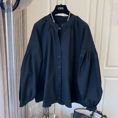 Esme - Oversized Vintage Top met Pofmouwen