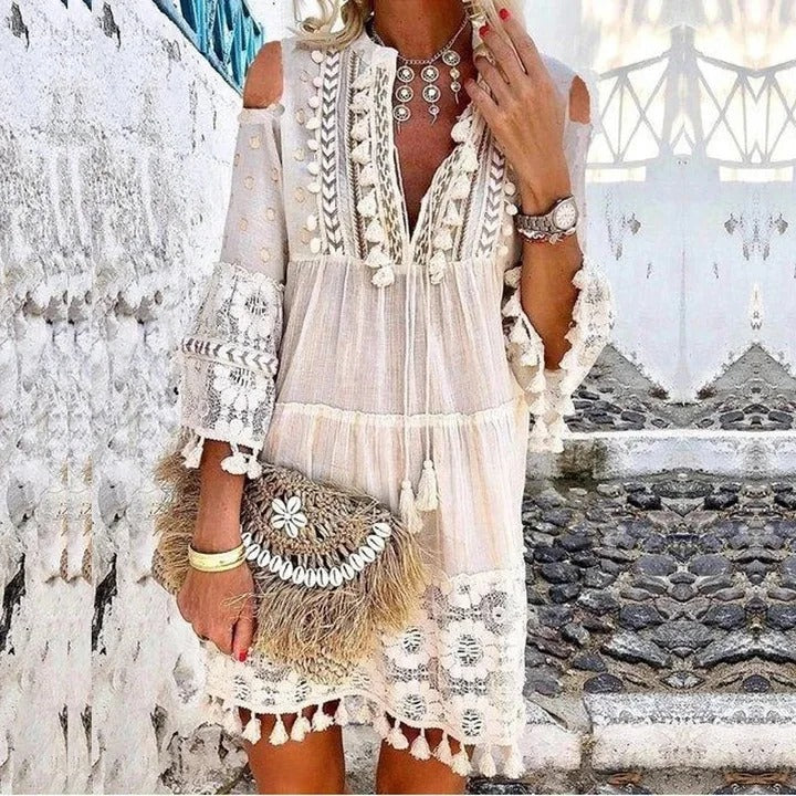 Adelaide - Boho Lace Mini Dress