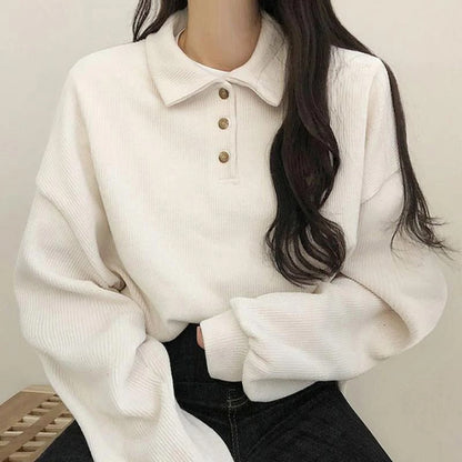 Emma - Winter sweater with ribbed turn-down collar